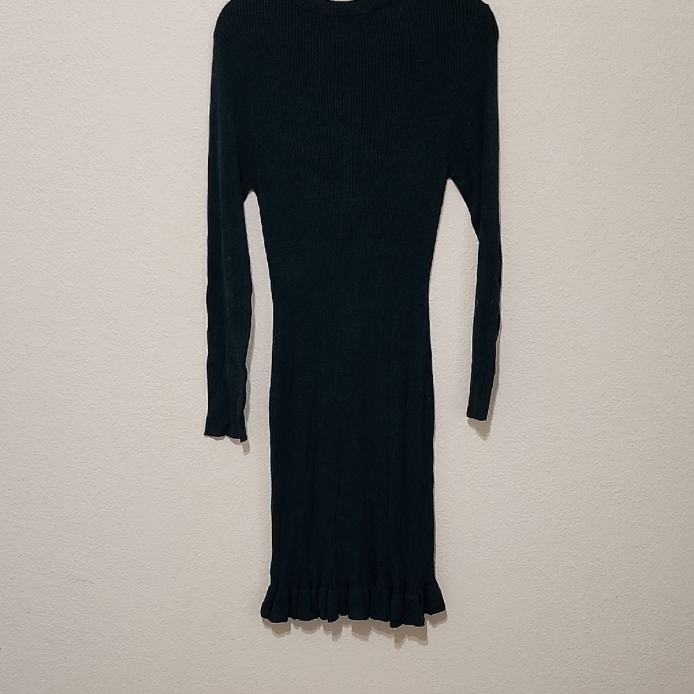 John + Jenn Green Ribbed Bodycon Dress Long Sleeve - Picture 9 of 12